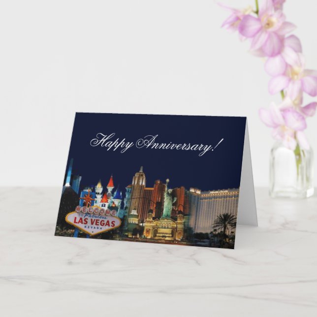 Tarjeta Happy Anniversary Las Vegas Card (Orquídea)