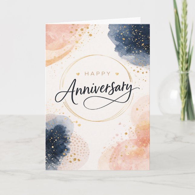 Tarjeta Happy Anniversary - modern (Anverso)