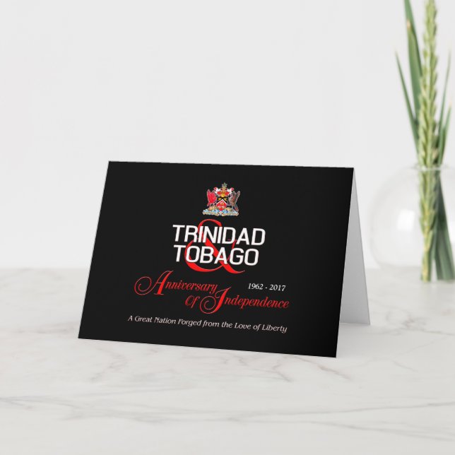 Tarjeta Happy Anniversary of Independence T&T (Anverso)