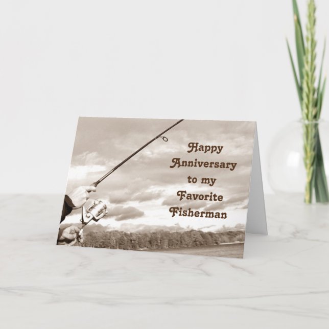 TARJETA HAPPY ANNIVERSARY TO MY *FAVORITE FISHERMAN* (Anverso)