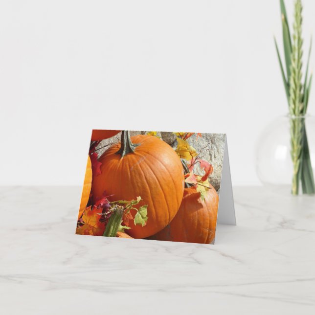 Tarjeta Happy Autumn Pumpkins (Anverso)