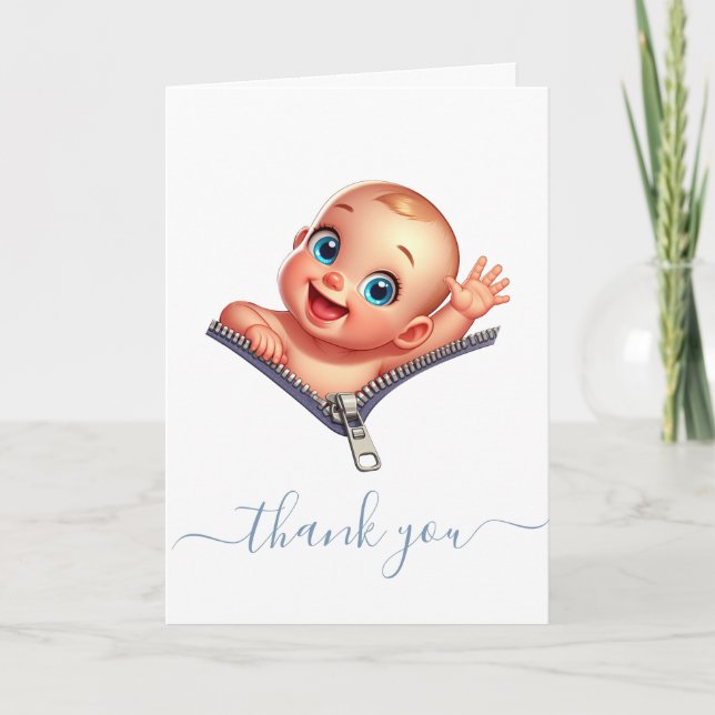 Tarjeta Happy Baby Peeout Baby Shower Gracias (Anverso)