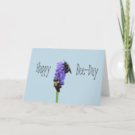 Tarjeta Happy Bee-Day Sweet Bee Blue Birthday Card