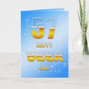 Tarjeta Happy Beer day 57th birthday card
