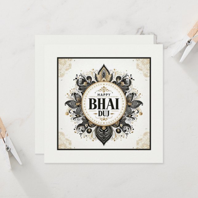 Tarjeta Happy Bhai Duj (Anverso/Reverso In Situ)