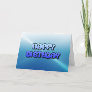 Tarjeta Happy Birday Card Blue Bubble Text