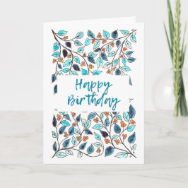 Tarjeta Happy Birday Card Bluegreen Vine