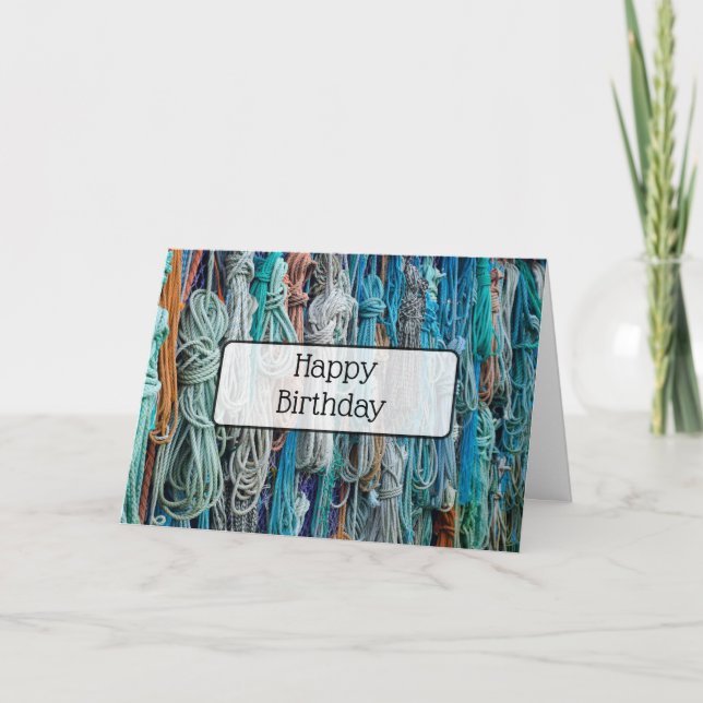 Tarjeta Happy Birday Card Nautical Ropes Thic (Anverso)