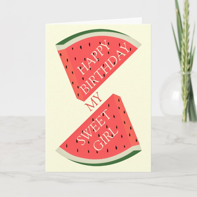 Tarjeta Happy Birday Card Sweet Watermelon - Love (Anverso)