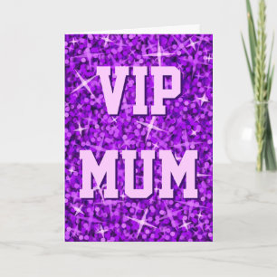 Tarjeta "Happy Birday" de Glitz Purple "MAMÁ VIP"