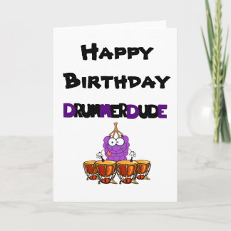 Tarjeta Happy Birday Drummer Dude