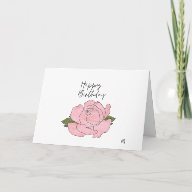 Tarjeta Happy Birday Flowers 5 (Anverso)