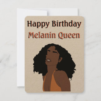 Tarjeta "Happy Birday Melanin Queen"