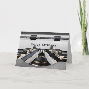 Tarjeta Happy Birday Retro Typewriter