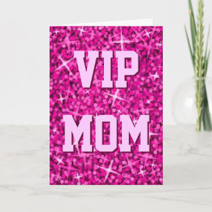 Tarjeta "Happy Birday" rosa de Glitz "VIP MOM"