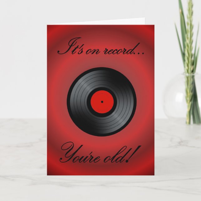 Tarjeta Happy Birday vinyl record retro álbum de vinilo (Anverso)