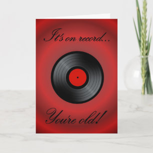 Tarjeta Happy Birday vinyl record retro álbum de vinilo