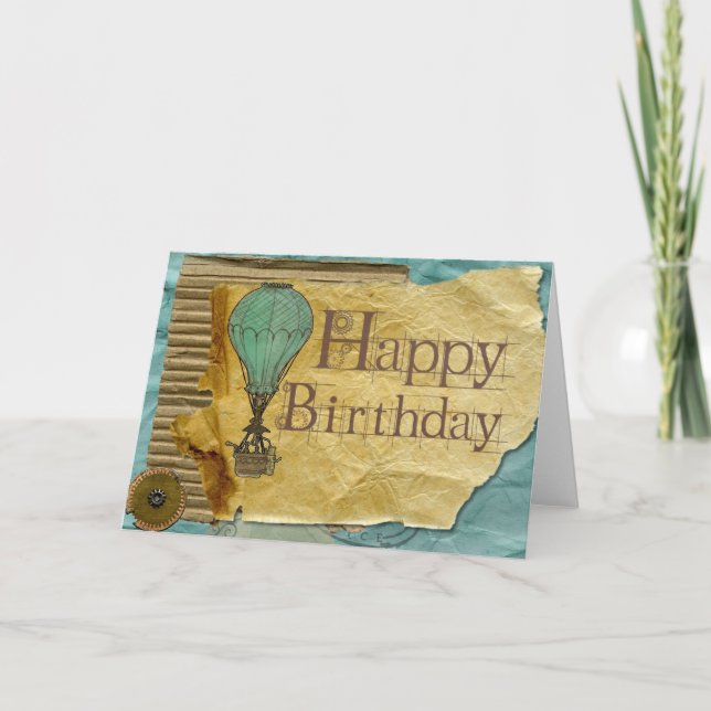 Tarjeta Happy Birday Word Cloud (Anverso)
