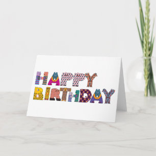 Tarjeta Happy Birday Word Cloud