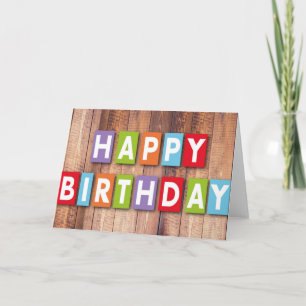 Tarjeta Happy Birday Word Cloud