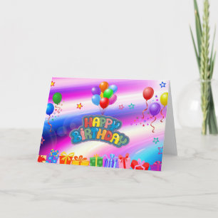 Tarjeta Happy Birday Word Cloud