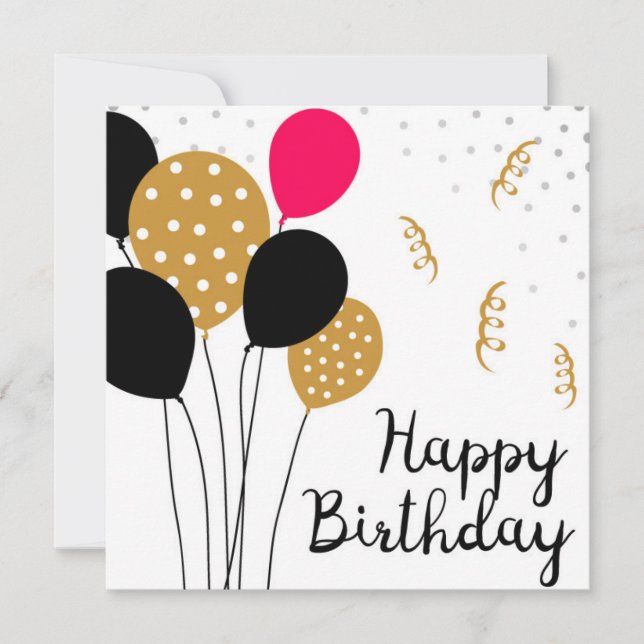 Tarjeta Happy Birthday (Anverso)