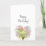 Tarjeta Happy Birthday!<br><div class="desc">What does a flower mean to you? Bring your loved one a handful of flowers on their birthday with your own special message about what you are bringing to them. 

Cover: Happy Birthday!
Inside: Empty 
Back: White</div>