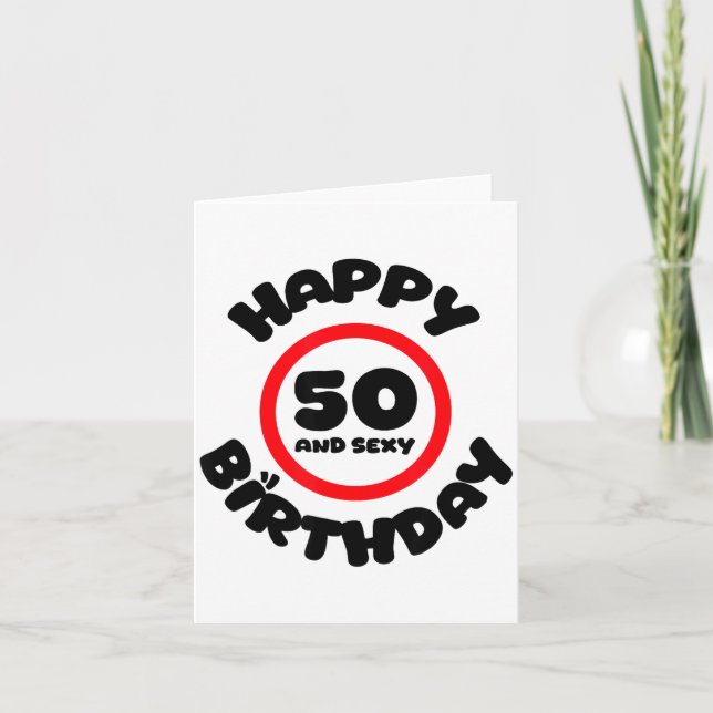 Tarjeta Happy Birthday 50 And Y Funny 50th Birthday Gift  (Anverso)