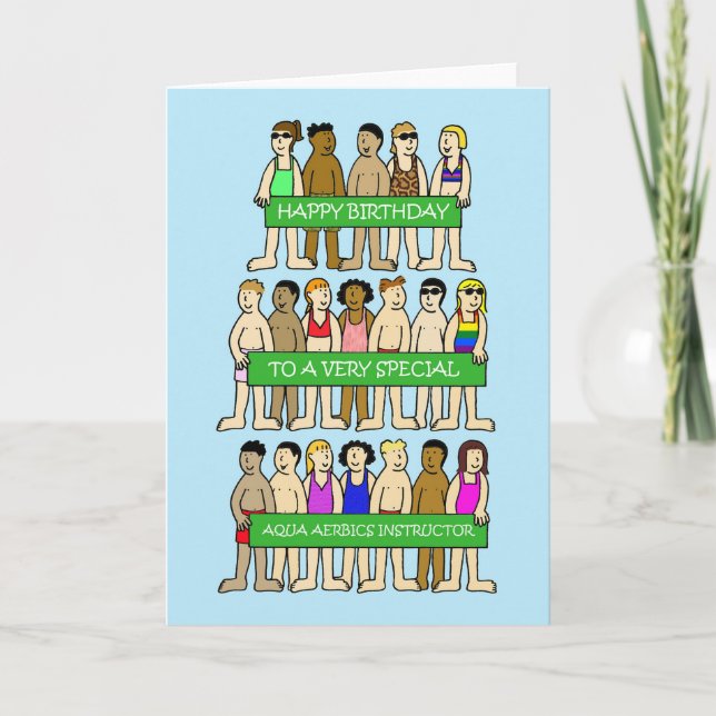 Tarjeta Happy Birthday Aqua Aerobics Instructor (Anverso)