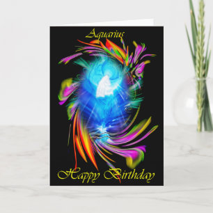 Tarjeta Happy Birthday Aquarius - hombre de agua