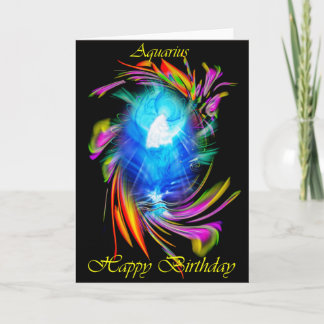 Tarjeta Happy Birthday Aquarius - hombre de agua
