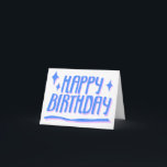 Tarjeta HAPPY BIRTHDAY Blue Handlettered Personalizado<br><div class="desc">Tarjeta de cumpleaños feliz con membrete y manchado. Personalizar con tu propio texto o cambia los colores. Revisa mi tienda por muchos más colores y diseños o hazme saber si quieres algo personalizado!</div>