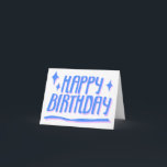 Tarjeta HAPPY BIRTHDAY Blue Handlettered Personalizado<br><div class="desc">Tarjeta de cumpleaños feliz con membrete y manchado. Personalizar con tu propio texto o cambia los colores. Revisa mi tienda por muchos más colores y diseños o hazme saber si quieres algo personalizado!</div>