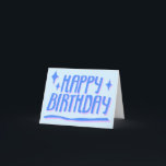 Tarjeta HAPPY BIRTHDAY Blue Handlettered Personalizado<br><div class="desc">Tarjeta de cumpleaños feliz con membrete y manchado. Personalizar con tu propio texto o cambia los colores. Revisa mi tienda por muchos más colores y diseños o hazme saber si quieres algo personalizado!</div>