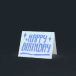 Tarjeta HAPPY BIRTHDAY Blue Handlettered Personalizado<br><div class="desc">Tarjeta de cumpleaños feliz con membrete y manchado. Personalizar con tu propio texto o cambia los colores. Revisa mi tienda por muchos más colores y diseños o hazme saber si quieres algo personalizado!</div>