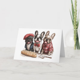Tarjeta Happy Birthday Bonjour French Bulldogs
