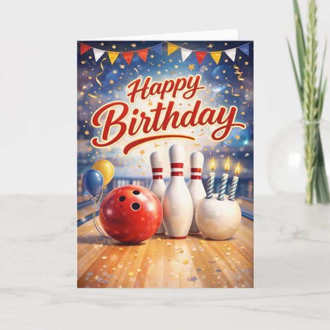 Tarjeta Happy Birthday - bowler (Anverso)