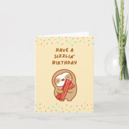 Tarjeta Happy Birthday Breakfast Bacon Sloth