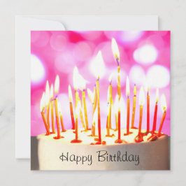 Tarjeta Happy Birthday cake with burning candles
