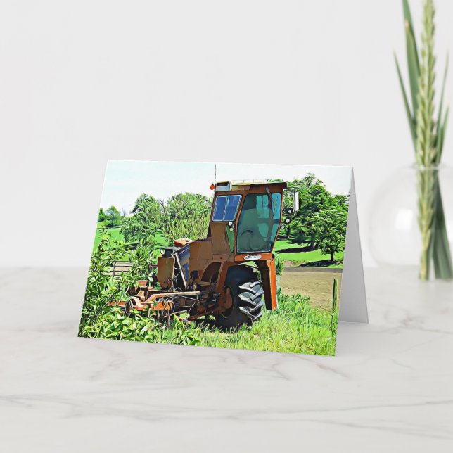 Tarjeta Happy BIrthday Card Tractor Photograph (Anverso)
