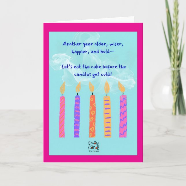 Tarjeta Happy Birthday Card with Candles (Anverso)