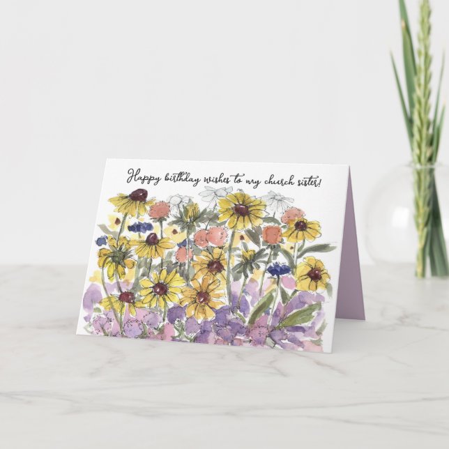 Tarjeta Happy Birthday Church Sister in Christ Religious  (Anverso)