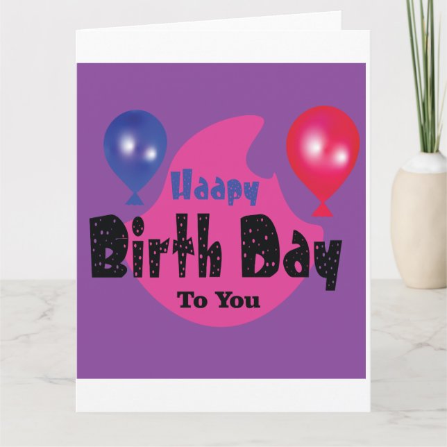 Tarjeta Happy Birthday – Colorful Celebration Party Design (Anverso)