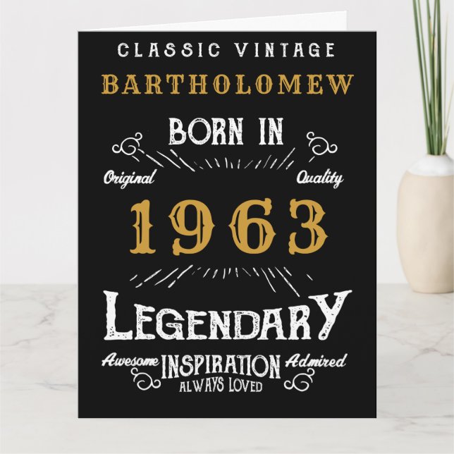 Tarjeta Happy Birthday Create Your Own Any Year Name Retro (Anverso)