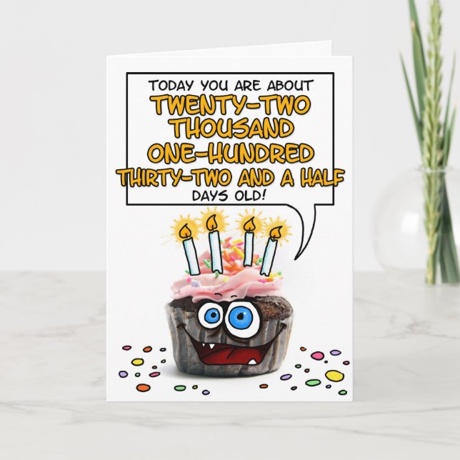Tarjeta Happy Birthday Cupcake - 60 years old (Anverso)