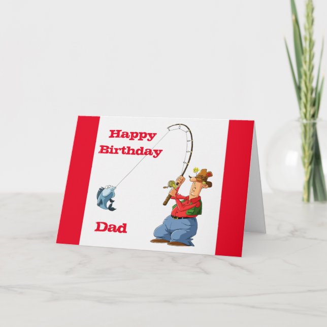 Tarjeta HAPPY BIRTHDAY *DAD* FAVORITE FISHERMAN Card (Anverso)