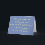 TARJETA **HAPPY BIRTHDAY DAD** FROM YOUR FAVORITE SON<br><div class="desc">THIS CARD IS FILLED WITH "HUMOR" AND "LOVE" TO DAD ON ***DAD'S BIRTHDAYDAY*** (AND I MADE ONE FOR FATHER'S DAY TOO) FROM HIS **FAVORITE SON** BUT WILL HE KNOW "WHICH SON" IT IS FROM!!!!! HA HA HA :)</div>