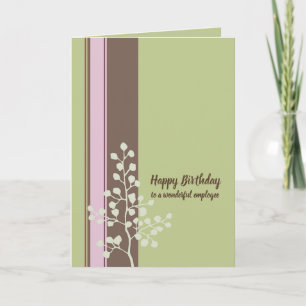 Tarjeta Happy Birthday Employee Tree Green