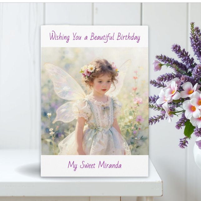 Tarjeta Happy Birthday Fairy Floral Themed Personalized  (Subido por el creador)
