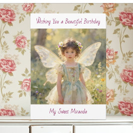 Tarjeta Happy Birthday Fairy Themed Personalized Girl's 